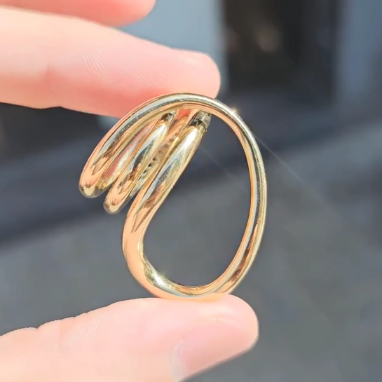 Minimalist Golden Geometric Stylish Ring - JEWELBUYS