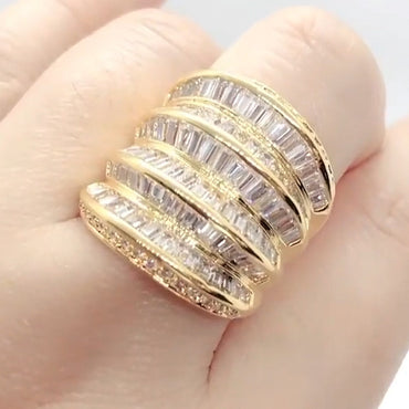 5.5ctw Baguette Cut White Sapphire Women's Vintage Ring-JEWELBUYS