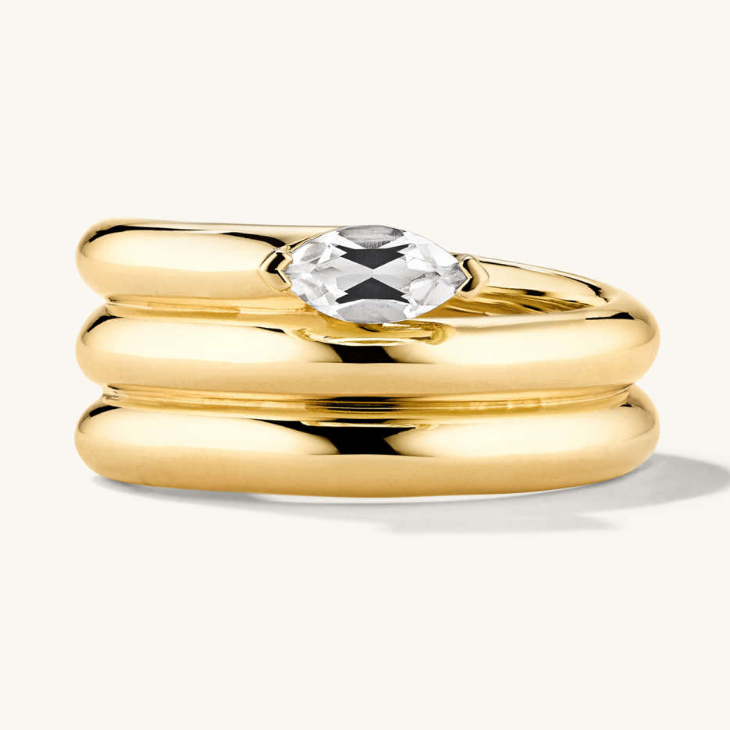 0.3ct Marquise Cut White Sapphire Snake Ring-JEWELBUYS