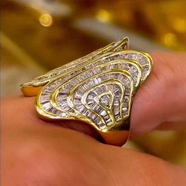 8ct Baguette Cut Sapphire Butterfly Ring-JEWELBUYS