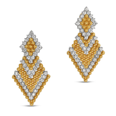 2.0Ctw Round Cut White Sapphire Herringbone Earrings-JEWELBUYS