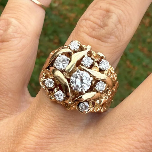 2.73ctw Round Cut Vintage Estate Sapphire Ring-JEWELBUYS