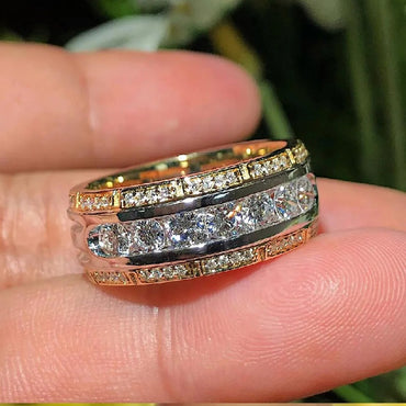 3.8Ctw Half Bezel Pavé Sapphire Eternity Band-JEWELBUYS
