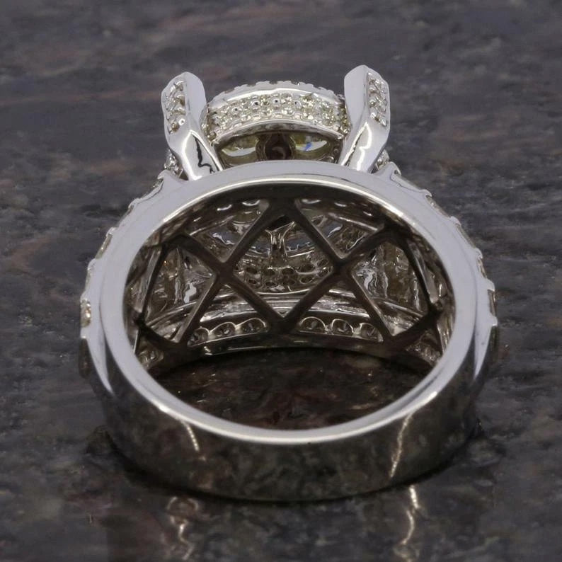 3.5Ctw Round Cut Fine White Sapphire Ring-JEWELBUYS