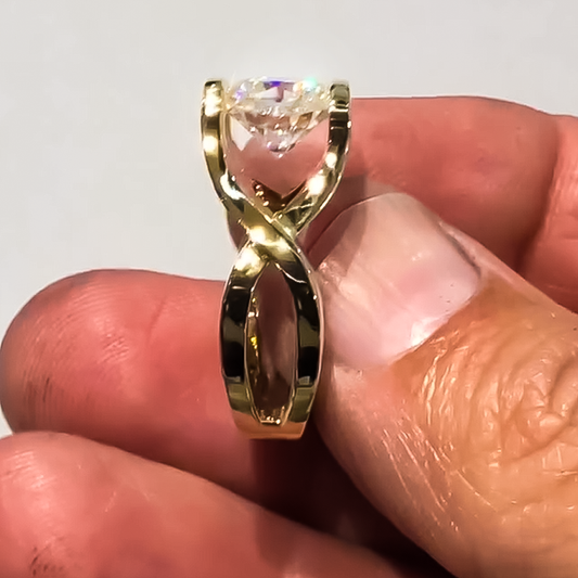 Unique 4 ctw Round Cut White Gemstone Engagement Ring for Men and Women -JEWELBUYS