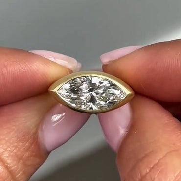 3.0Ct Marquis Sapphire Chunky Ring-JEWELBUYS