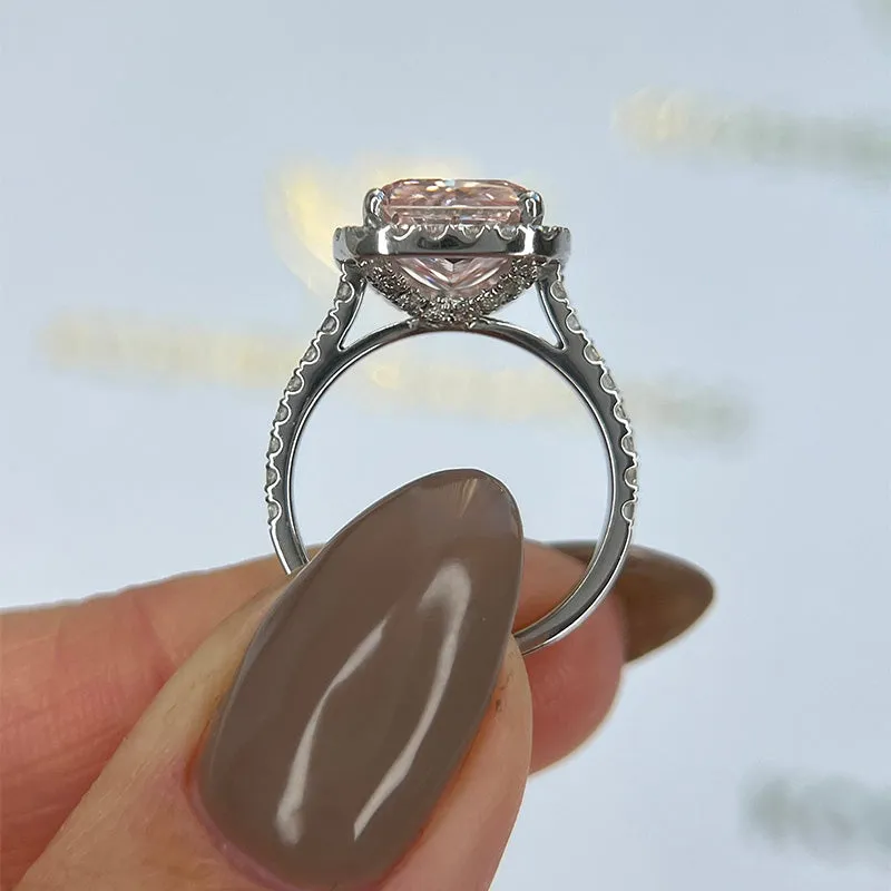 Classic 3ct Radiant Cut Pink Sapphire Engagement Ring-JEWELBUYS