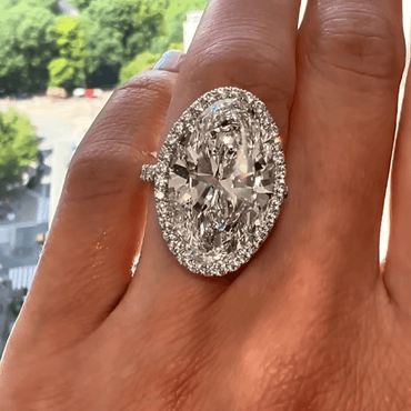 11ct Marquise Cut White Sapphire Micropave Surround Engagement Ring-JEWELBUYS