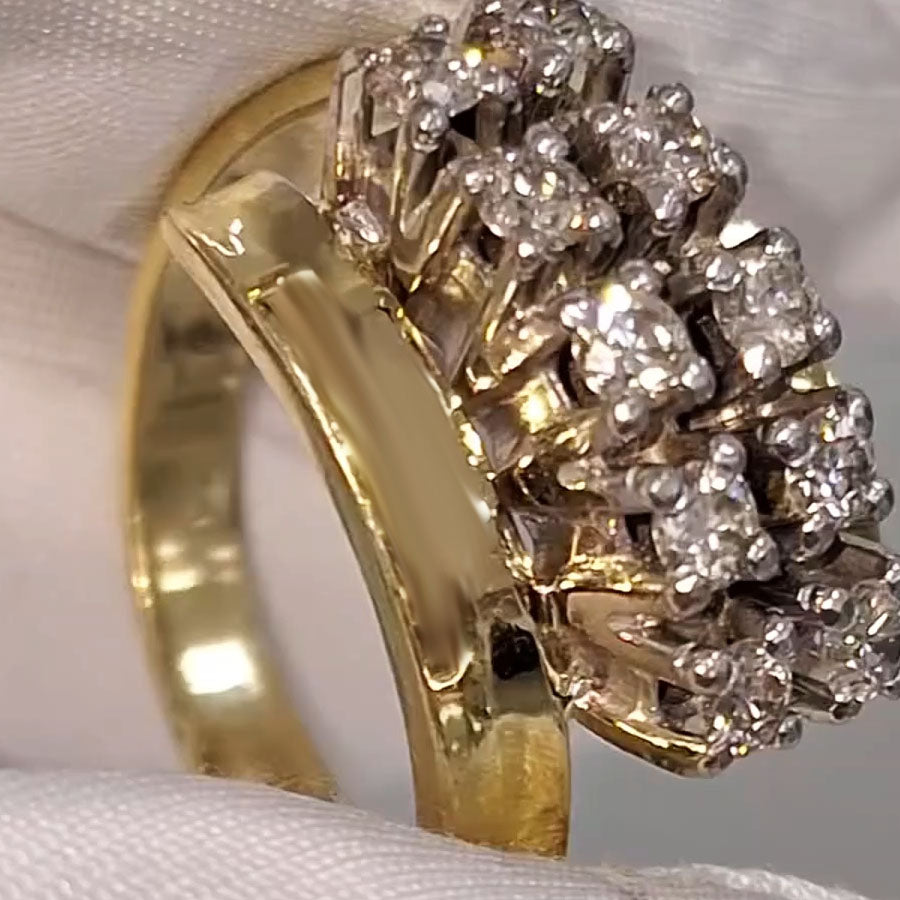 1.88ctw Double Row Sapphire Vintage Ring-JEWELBUYS