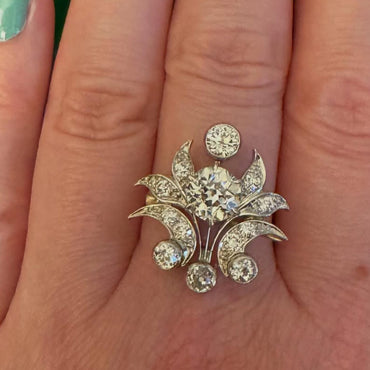 Old Cut Vintage Style Sapphire Pendant Ring-JEWELBUYS-JEWELBUYS