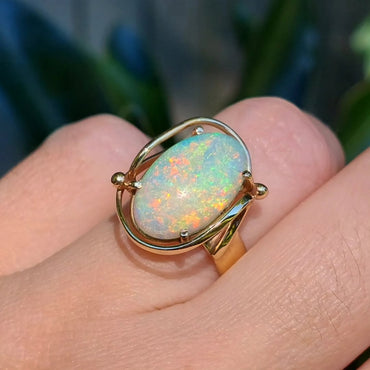 5.64Ct Vintage Style Opal Art Ring-JEWELBUYS