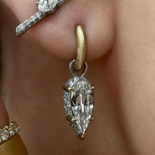 5.0ctw Water Drop Sapphire Romantic Pendant Earrings - JEWELBUYS