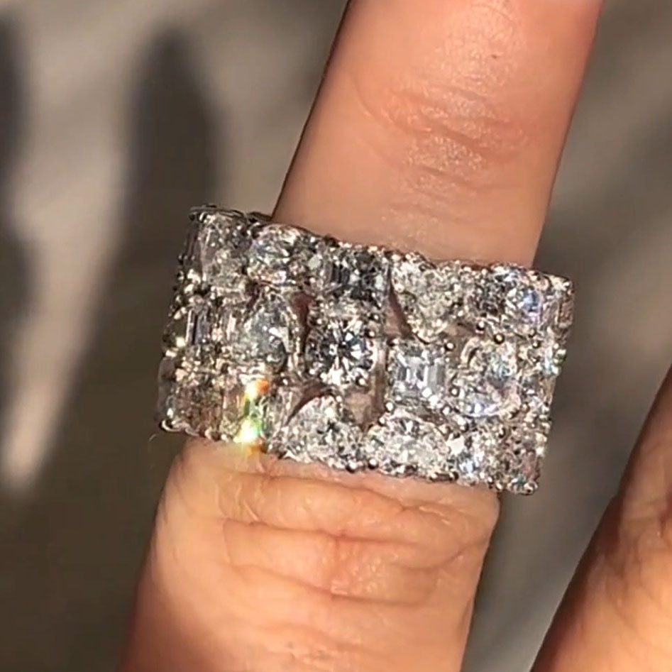 8.1ctw Multi-Cut White Sapphire Magnificent Eternity Ring-JEWELBUYS