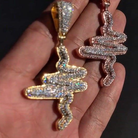 7.0Ctw Round Cut White Sapphire Line Pendant-JEWELBUYS