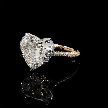 Remarkable 8.05ct Heart Cut White Sapphire Women's Engagement Ring in Rose Gold-JEWELBUYS