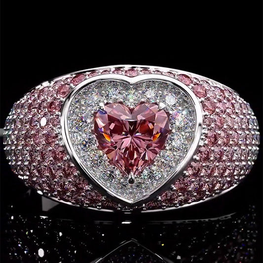 5.0ctw Pink Heart Morganite Delicate Ring-JEWELBUYS