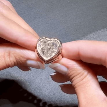 Bezel Setting 4ct Heart Cut White Sapphire Women's Engagement Ring in Yellow Gold-JEWELBUYS