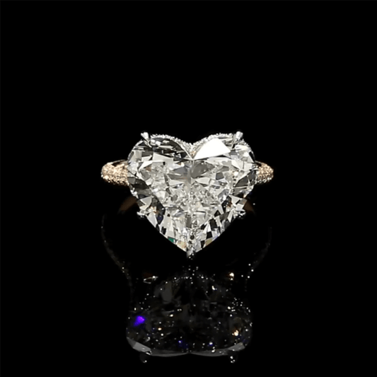 Remarkable 8.05ct Heart Cut White Sapphire Women's Engagement Ring in Rose Gold-JEWELBUYS