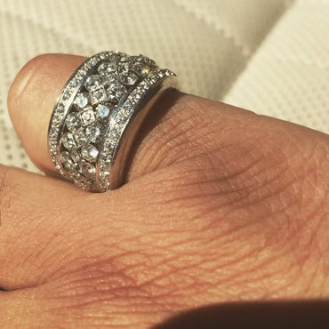 2.0Ctw Round Five-Row Sapphire Eternal Band-JEWELBUYS