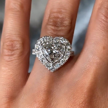 Romantic 3ct Heart Diamond Engagement Ring - JEWELBUYS