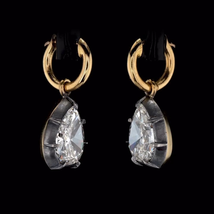 4.0Ctw Pear-Shaped Sapphire Pendant Earrings with Bezel Setting-JEWELBUYS