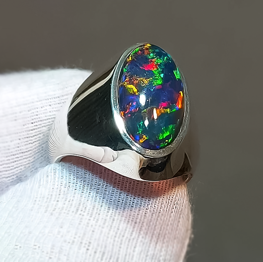 Minimalist 5 ctw Opal Ring for Men and Women -JEWELBUYS