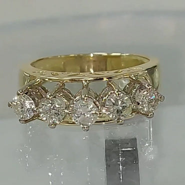 1.6ctw Round Cut Gorgeous Sapphire Crown Ring-JEWELBUYS