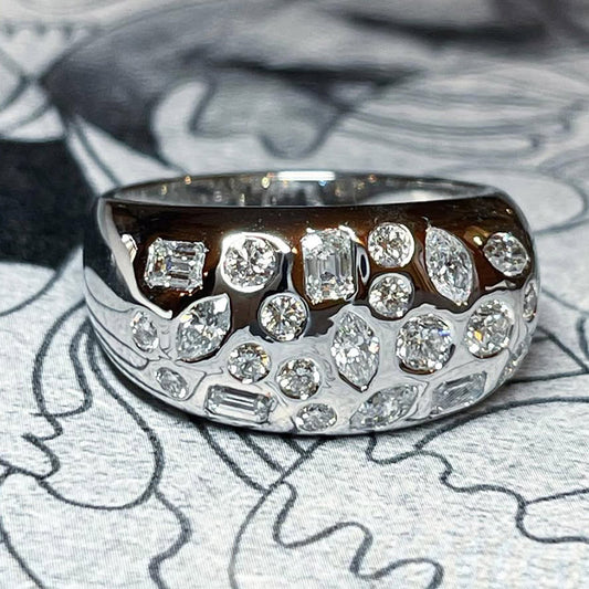 2.0Ctw Multi-cut sapphire arch ring-JEWELBUYS