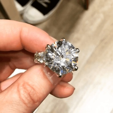 18ctw Round Cut White Sapphire Paved Engagement Ring-JEWELBUYS