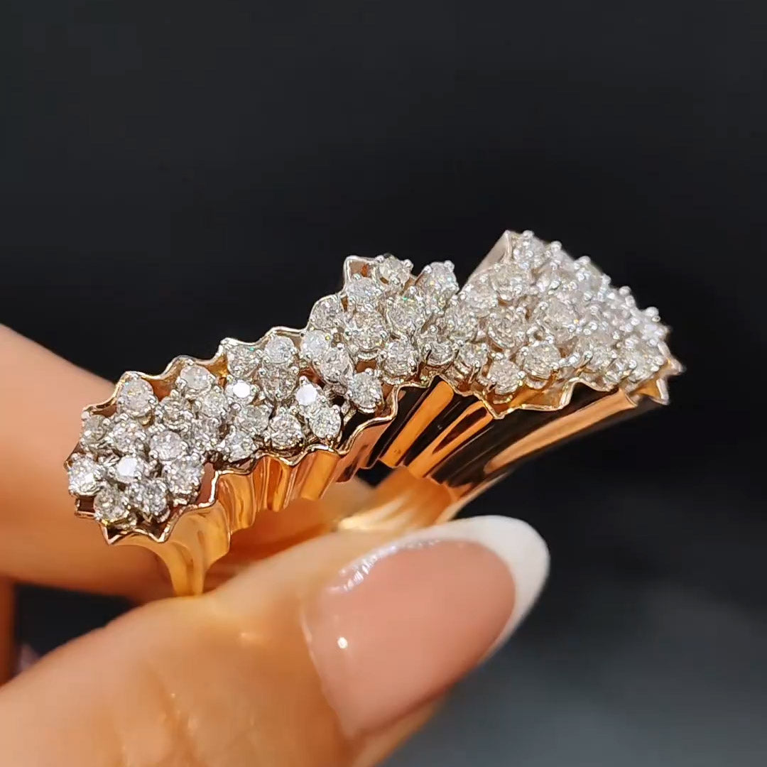 1.74ctw Round Cut Curve Gemstone Ring -JEWELBUYS