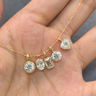 2.96ctw Various Cut 5-Stone Sapphire Pendant Necklace-JEWELBUYS