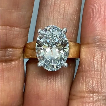 Unique 5ct Oval Cut European Engagement Ring-JEWELBUYS