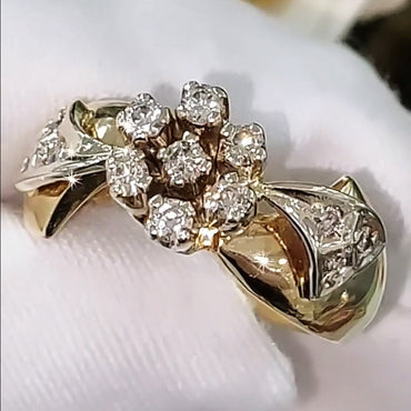 0.5ctw Round Sapphire Vintage Art Ring-JEWELBUYS