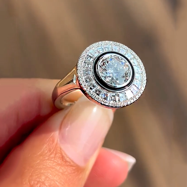 Sparkling 3ctw Round Cut White Sapphire Engagement Ring - JEWELBUYS