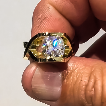 Unique 4 ctw Round Cut White Gemstone Engagement Ring for Men and Women -JEWELBUYS