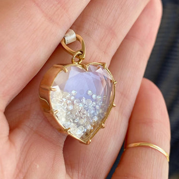 1.4ctw Heart Shaped Gemstone Swing Pendant Necklace-JEWELBUYS