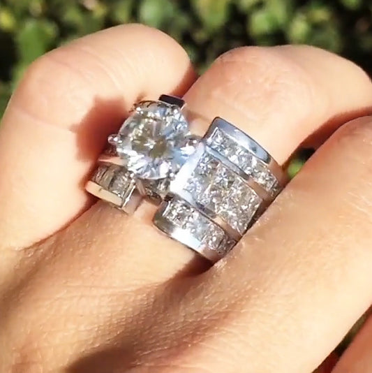 6.0ctw Round Marquise and Square Cut Engagement Ring Collection-JEWELBUYS