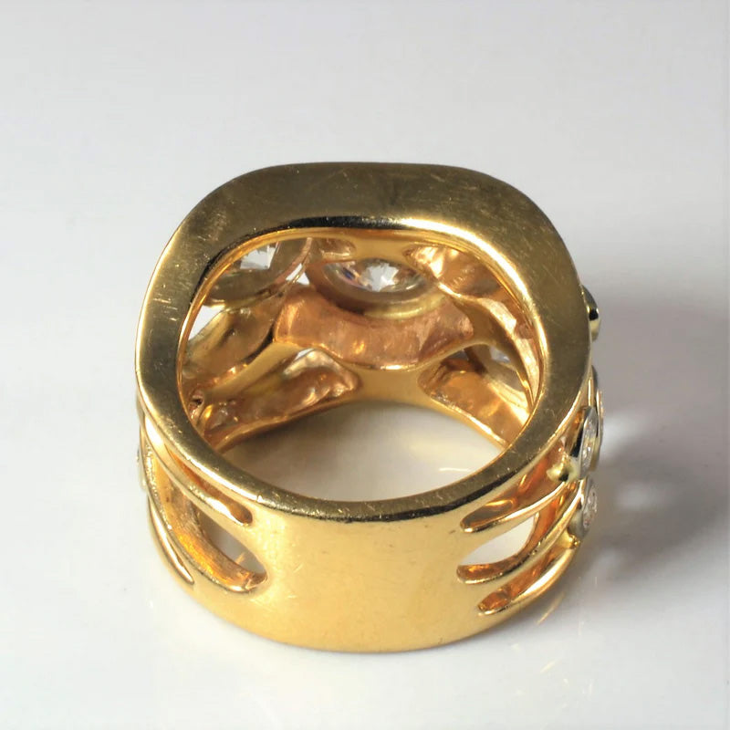 Cocktail ring set with round sapphires-JEWELBUYS