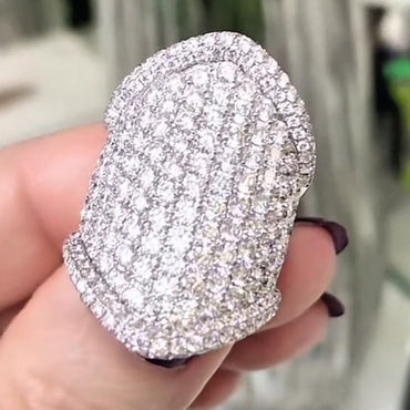 4.0ctw Modern Style Pave Sapphire Ring-JEWELBUYS