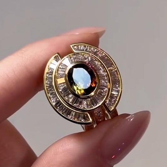 2.29Ct Oval Cut Stacked Engagement Triple Ring-JEWELBUYS