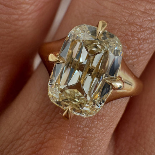 4.02Ct cushion radiant-cut white sapphire engagement ring-JEWELBUYS