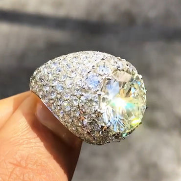 9.86ctw Classic Round Cut Fully Inlaid Men's Sapphire Luxury Ring-JEWELBUYS