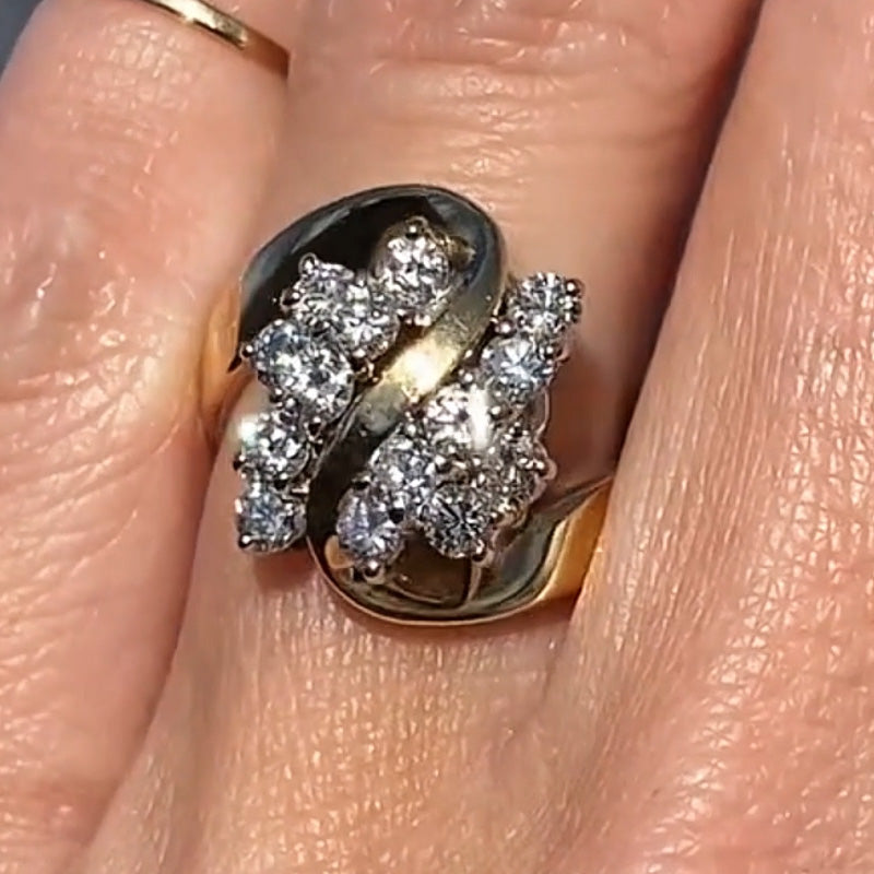 0.8ctw Brilliant Cut Cluster White Sapphire Ring-JEWELBUYS