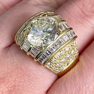 7.7ctw Round Cut White Sapphire Luxury Statement Engagement Ring-JEWELBUYS