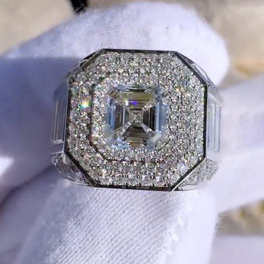 Gorgeous 7 ctw Asscher Cut White Sapphire Ring -JEWELBUYS