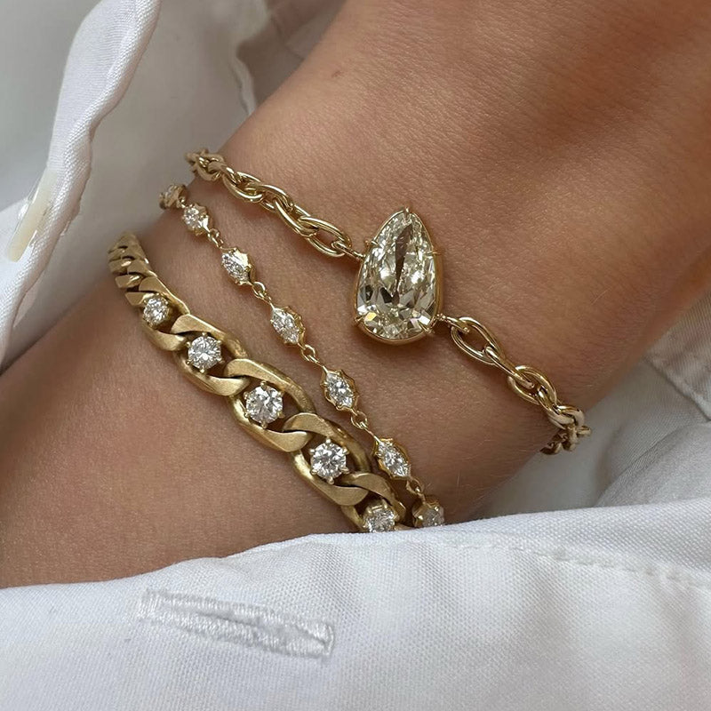 4Ct pear-shaped sapphire bracelet-JEWELBUYS