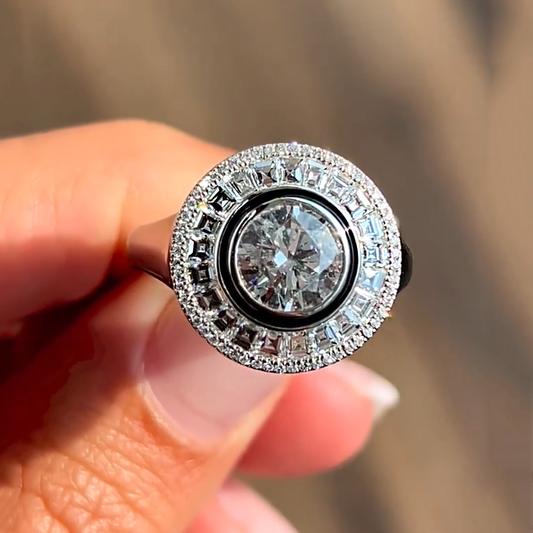 Sparkling 3ctw Round Cut White Sapphire Engagement Ring - JEWELBUYS