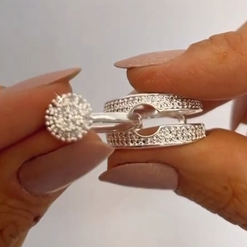 Unique 0.3ct Round Cut White Sapphire Women's Engagement Ring Set in Gold & Silver-JEWELBUYS