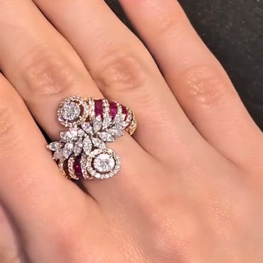 Elegant ruby side ring and bracelet-JEWELBUYS