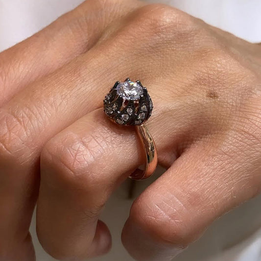 2.0ctw Crow's Feet Gemstone Ring and Earrings-JEWELBUYS